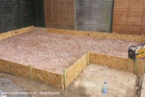 mot and shuttering ready for concrete of shed - The Man Cave, Northamptonshire