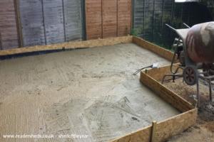 concrete base of shed - The Man Cave, Northamptonshire