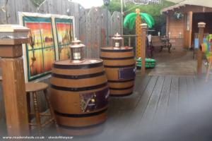 Whisky barrels of shed - JJs bar, Aberdeenshire