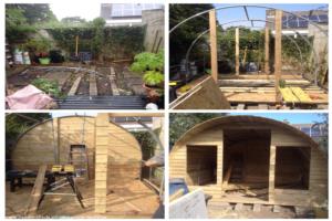 Before and during of shed - Shedoline, Cornwall