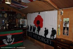 Lest We Forget of shed - Lukes Bar, West Yorkshire