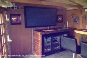 Inside with the big screen of shed - Lodge 54, Kent