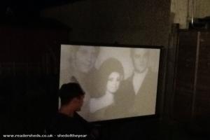 movie screen of shed - 'Elvis Bar', Redcar and Cleveland