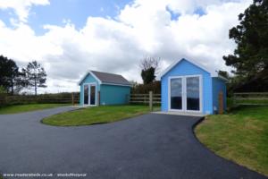 The two sheds in the bar garden of shed - Tyddyn Isaf Beach Huts, Isle of Anglesey