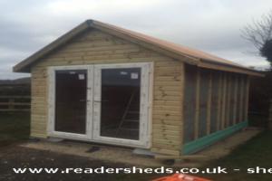 Adding the exterior cladding of shed - Tyddyn Isaf Beach Huts, Isle of Anglesey