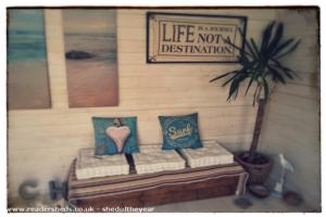 Box seating area of shed - Crafty Monkey at the beach..., Cambridgeshire