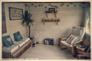 chill out corner of shed - Crafty Monkey at the beach..., Cambridgeshire