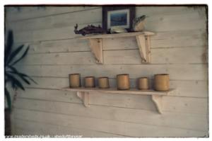 upcycled shelves of shed - Crafty Monkey at the beach..., Cambridgeshire