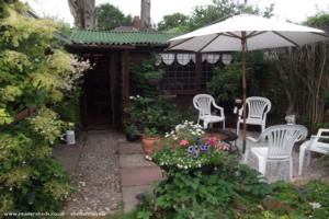 Beer Garden of shed - The Drum and Monkey, Warwickshire