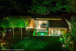 Exterior Evening View From Above of shed - The Garden Room, by Folio Design, Greater London