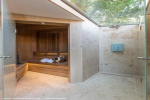 Sauna & Shower with Skylight of shed - The Garden Room, by Folio Design, Greater London