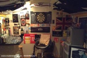 Interior view of shed - Bazzy's Bar (The Lorraine Brown Cabin), Dundee