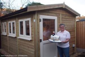 Christmas cake replica of my Cake Studio of shed - The Cake Studio, Staffordshire