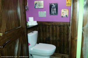 toilet inside of shed - Tree Top Tavern, East Riding of Yorkshire