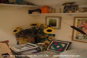 reading corner of shed - The Studio, Surrey