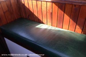 Bench seat inside. of shed - The Maggie Ewing, Highland