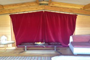 the curtains from ebay - haven't yet successfully bid for a matching pair :) of shed - The Cow Shed, North Yorkshire
