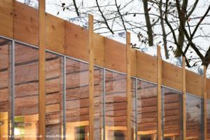 Detail of the Mirrored Glulam of shed - The 'Raisebury', Berkshire