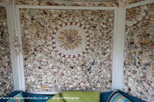 shell mosaic of shed - The Sea Shell Retreat, Hampshire