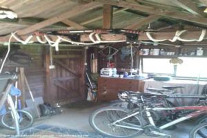 inside view with bikes of shed - The Project Shed, Wiltshire