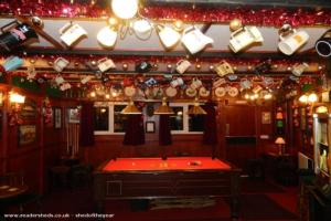 Decorated for christmas of shed - Jackies Bar, Nottinghamshire