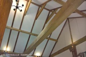vaulted insulated ceiling of shed - Chestnut Cottage, Hampshire