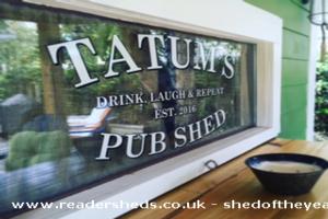 Tatum's Pub Shed signage. of shed - Tatum's Pub Shed, North Carolina