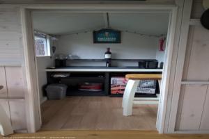 inside to bar area of shed - Woods's Beach Shack, West Midlands
