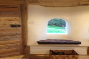 Window seat of shed - Hobbit House, Gloucestershire