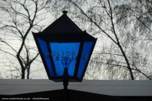 Police Lamp of shed - Letsby Avenue Police Station, Cambridgeshire