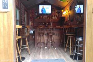Direct view in carriage doors of shed - Sheehan's Pub, Michigan