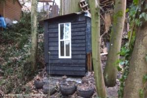 exterior from across stream of shed - Mini eco-cabin in the woods, Kent