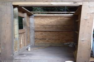 View inside with shell on of shed - Mini eco-cabin in the woods, Kent