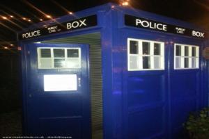 Side view of the tardis of shed - Tardis , Stoke-on-Trent