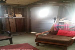 View of door and window from the inside of shed - ENAK COTTAGE , Bedford