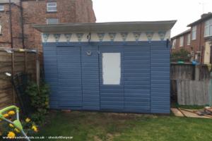 Front of shed - Blue Brothers Bar, Merseyside