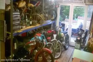 Opening doors and the bike entrance of shed - The Flat Tank Inn, West Midlands