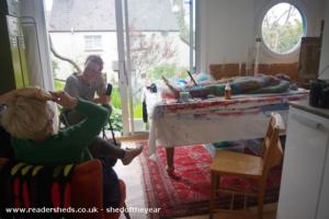 tea for two with view of the garden of shed - Artshed, Devon