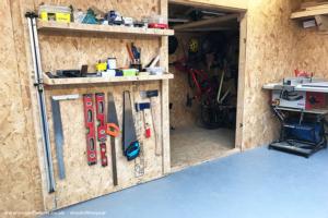 Inside the workshop - Tools and bike storage of shed - 18A - The Workshop, Cheshire East