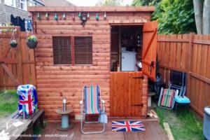Front view of shed - Brexit Bunk'a, Surrey