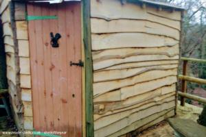 Door of shed - Zipline treehouse shed , East Sussex