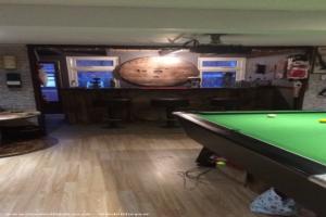 A back shot of the pool table and bar of shed - The Dirty Dick Inn, Worcestershire
