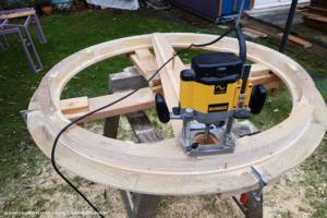 The round window fabrication of shed - The Ladycave Project, Stirling