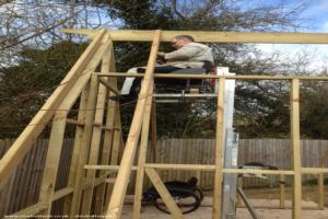 High-lift wheelchair! of shed - A-frame potting shed, Dorset