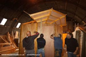 Internal under construction of shed - The Nonagon Pop-up Pavillion, Aberdeenshire