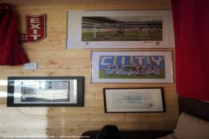 Inside football wall of shed - Matiki's, Greater Manchester