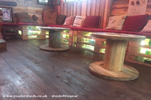 Seating of shed - Buck Shot Bar, Northern Ireland