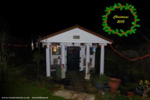 Christmas lights 2015 of shed - The Roman Temple, Berkshire