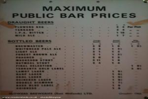Real price lists from the 1960's of shed - The Town's End, Lincolnshire