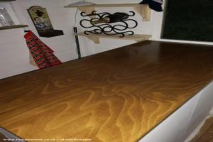 Varnished bar top attached of shed - The Town's End, Lincolnshire